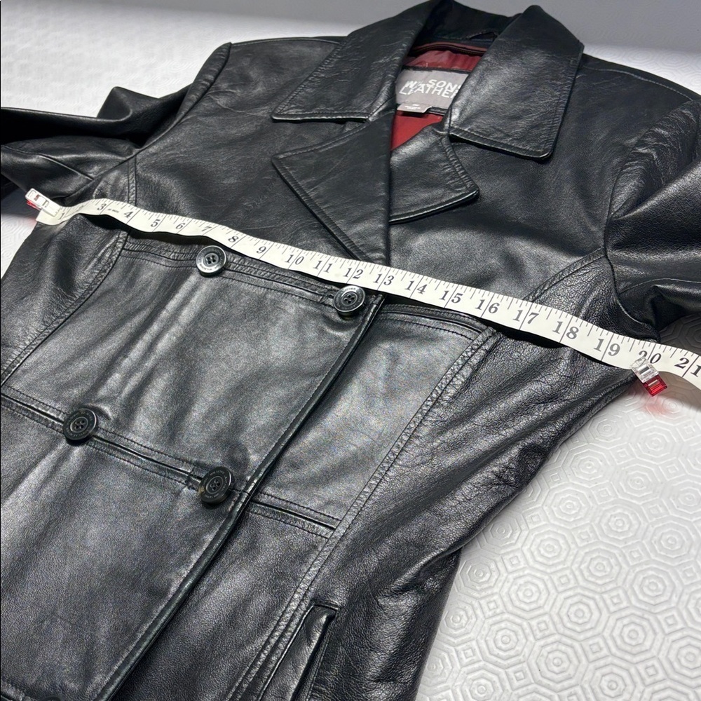 Wilson Leather Double Breasted Leather Jacket Black Medium - Picture 11 of 14
